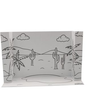 DESERT HABITAT - 3D DIORAMA (B/W)