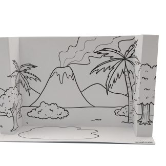 PREHISTORIC HABITAT - 3D DIORAMA (B/W)