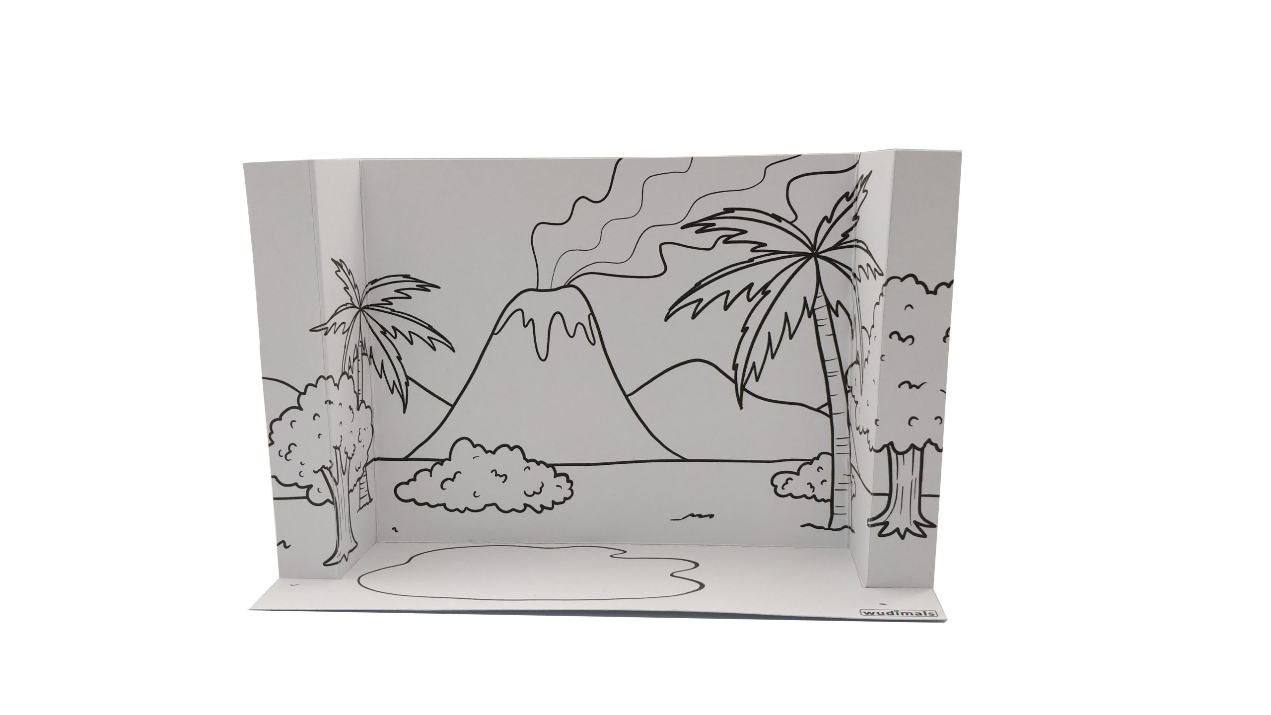 PREHISTORIC HABITAT - 3D DIORAMA (B/W)