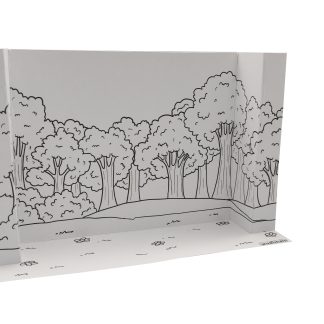 FOREST & FIELD HABITAT - 3D DIORAMA (B/W)