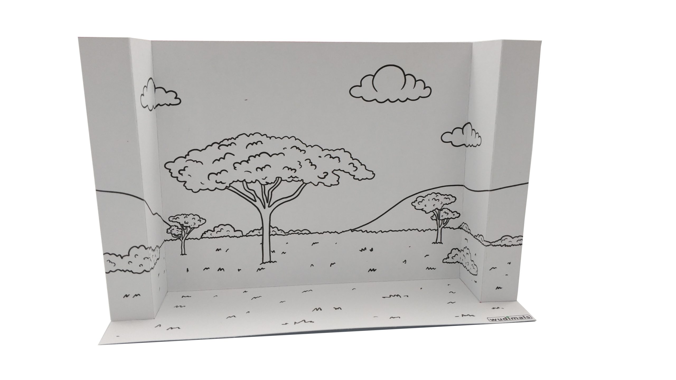 SAVANNAH HABITAT - 3D DIORAMA (B/W)
